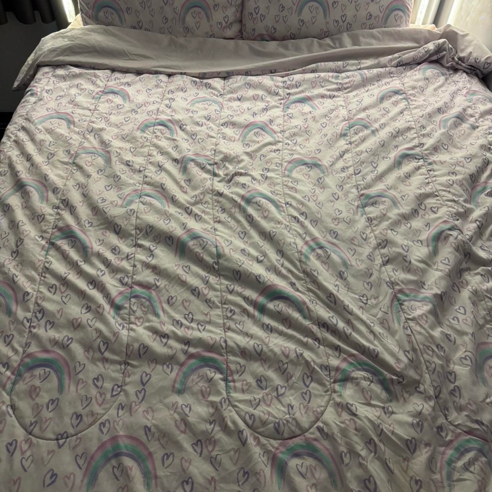 Rainbow Heart Comforter Set